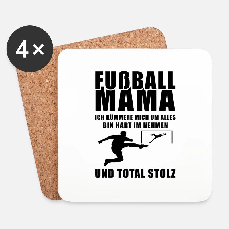 Fussball Mama Stolz Sport Geschenkidee - Untersetzer (4er-Set) - Weiß
