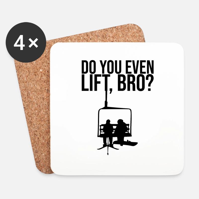 Do you even lift - Ski - Untersetzer (4er-Set) - Weiß