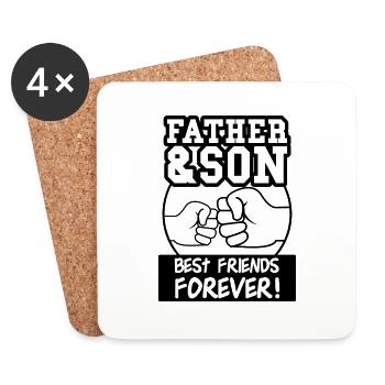 père et fils 001 - Dessous de verre (lot de 4) - blanc - Devant