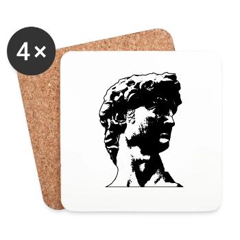 Vaporwave Statue Büste Grieche Römer - Untersetzer (4er-Set) - Weiß - Vorne