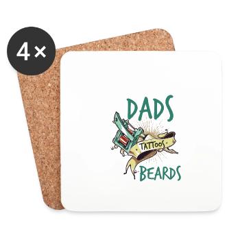 AWESOME DADS HAVE TATTOOS AND BEARDS - Coasters (set of 4) - white - Front