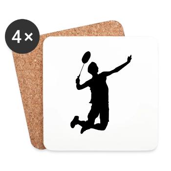 badminton sport - Untersetzer (4er-Set) - Weiß - Vorne
