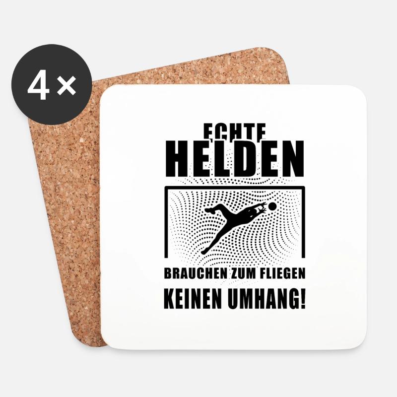 Echte Helden Torwart Torhüter Fußball Geschenk - Untersetzer (4er-Set) - Weiß