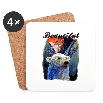 Un ours polaire magnifique - Dessous de verre (lot de 4) - blanc - Devant