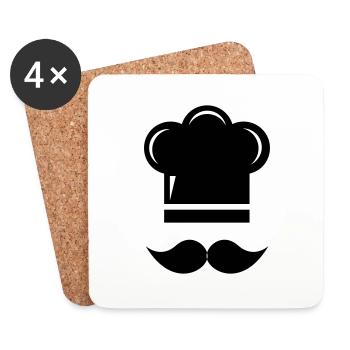 Chef - Dessous de verre (lot de 4) - blanc - Devant
