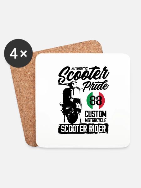 Scooter Pride - Untersetzer (4er-Set) - Weiß