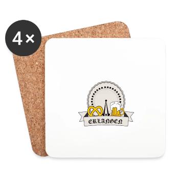 Erlangen, Bergkirchweih - Dessous de verre (lot de 4) - blanc - Devant