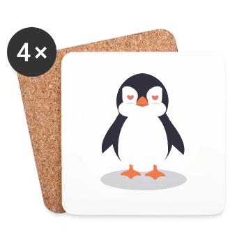 Pingouin - Dessous de verre (lot de 4) - blanc - Devant
