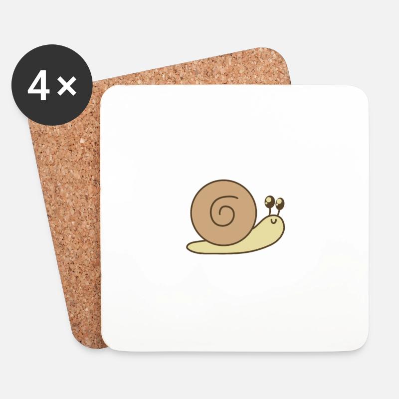 Schnecke - Untersetzer (4er-Set) - Weiß
