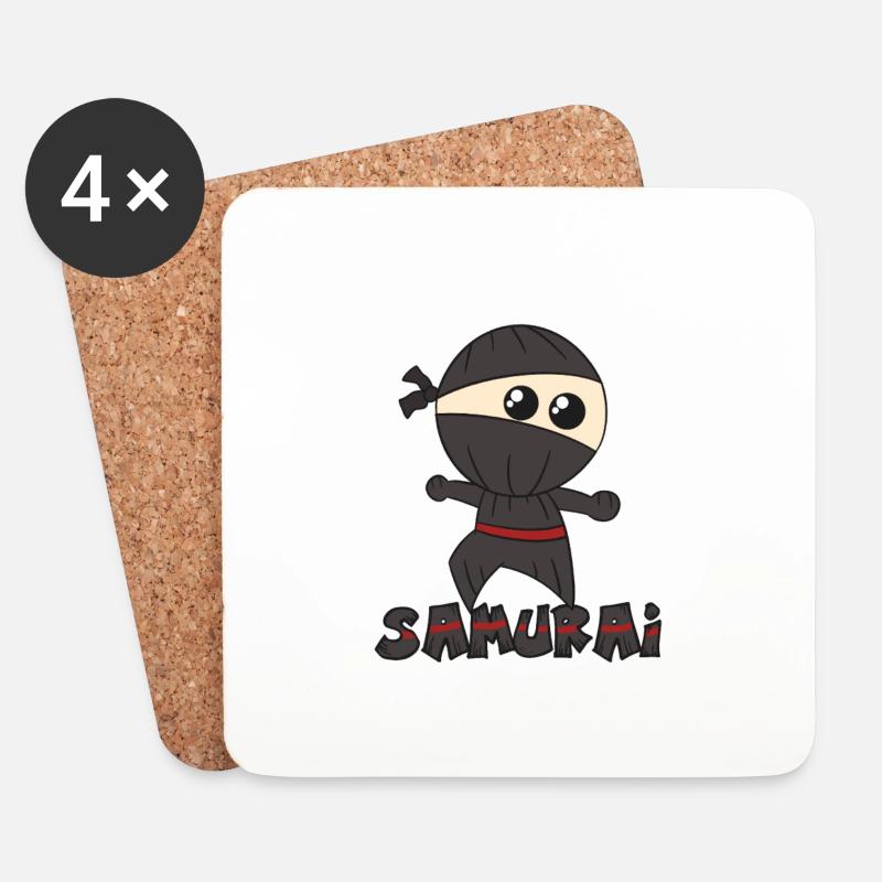 Samurai - Untersetzer (4er-Set) - Weiß
