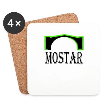 mostar black - Coasters (set of 4) - white - Front