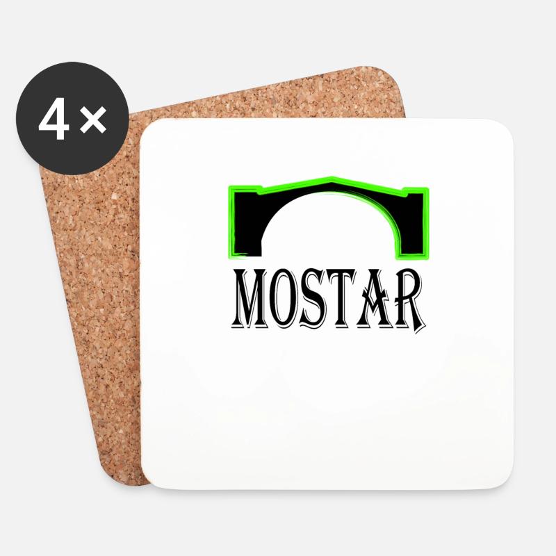 mostar black - Untersetzer (4er-Set) - Weiß