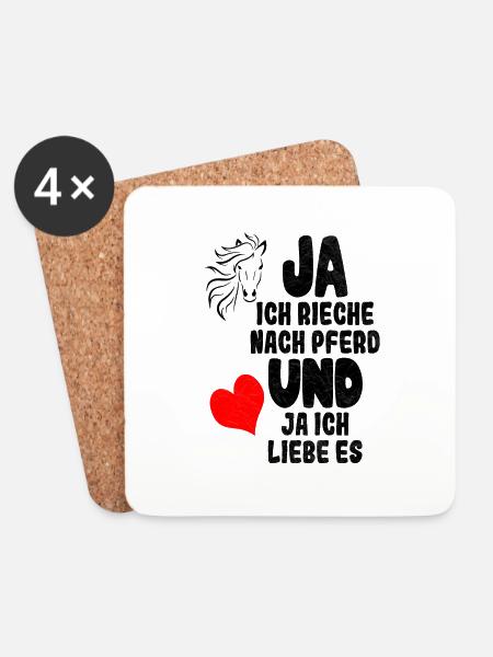 Pferd Pferdekopf Pferdeliebhaber Pferdespruch love - Untersetzer (4er-Set) - Weiß