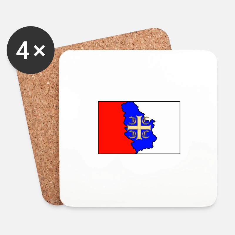 srbija umrisse - Untersetzer (4er-Set) - Weiß