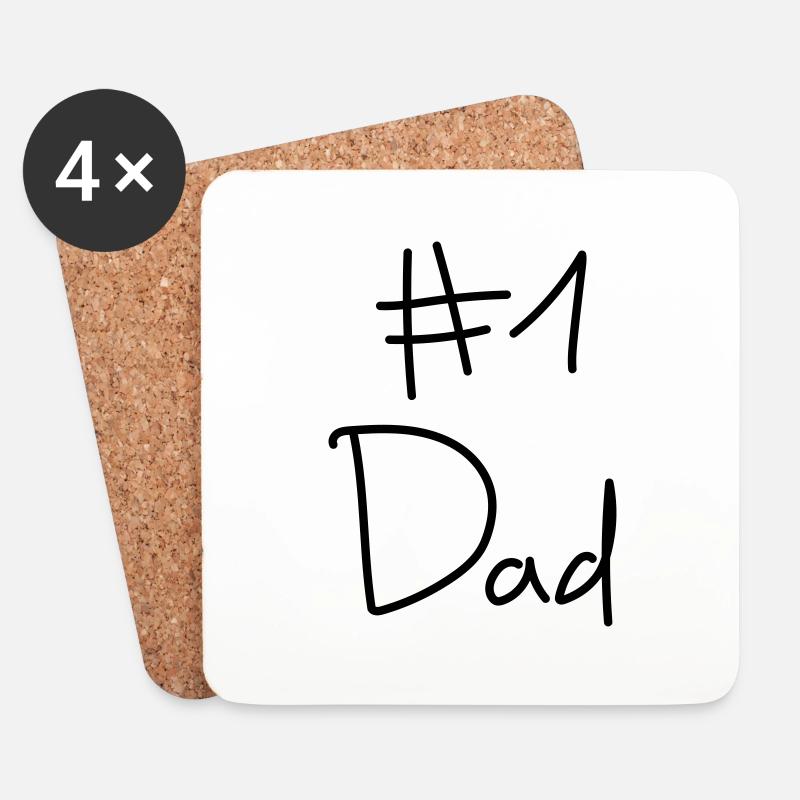 #1 Dad - Bester Vater - Untersetzer (4er-Set) - Weiß