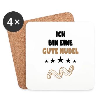 Ich bin eine Gute Nudel witziger Spruch Vintage - Untersetzer (4er-Set) - Weiß - Vorne