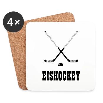 Ice hockey - ice hockey fans - ice hockey sticks - Coasters (set of 4) - white - Front