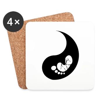 Baby half yin - Coasters (set of 4) - white - Front