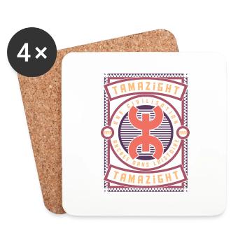 Tamazight - Dessous de verre (lot de 4) - blanc - Devant