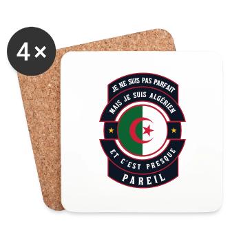 Je suis Algérien (Homme) - Dessous de verre (lot de 4) - blanc - Devant