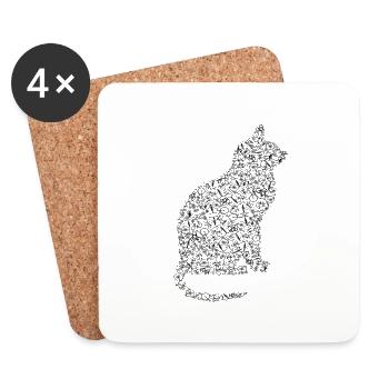 Kitty de vélos vélo chat - Dessous de verre (lot de 4) - blanc - Devant