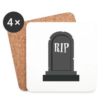 Gravestone RIP Halloween - Coasters (set of 4) - white - Front