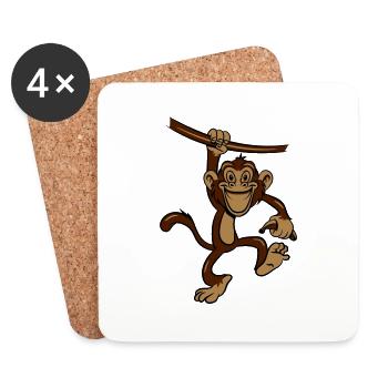 monkey liane banana - Coasters (set of 4) - white - Front