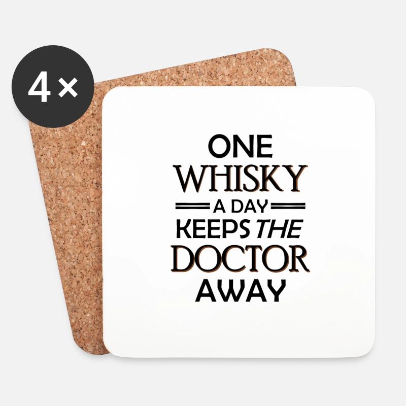 Whisky whisky - Dessous de verre (lot de 4) - blanc