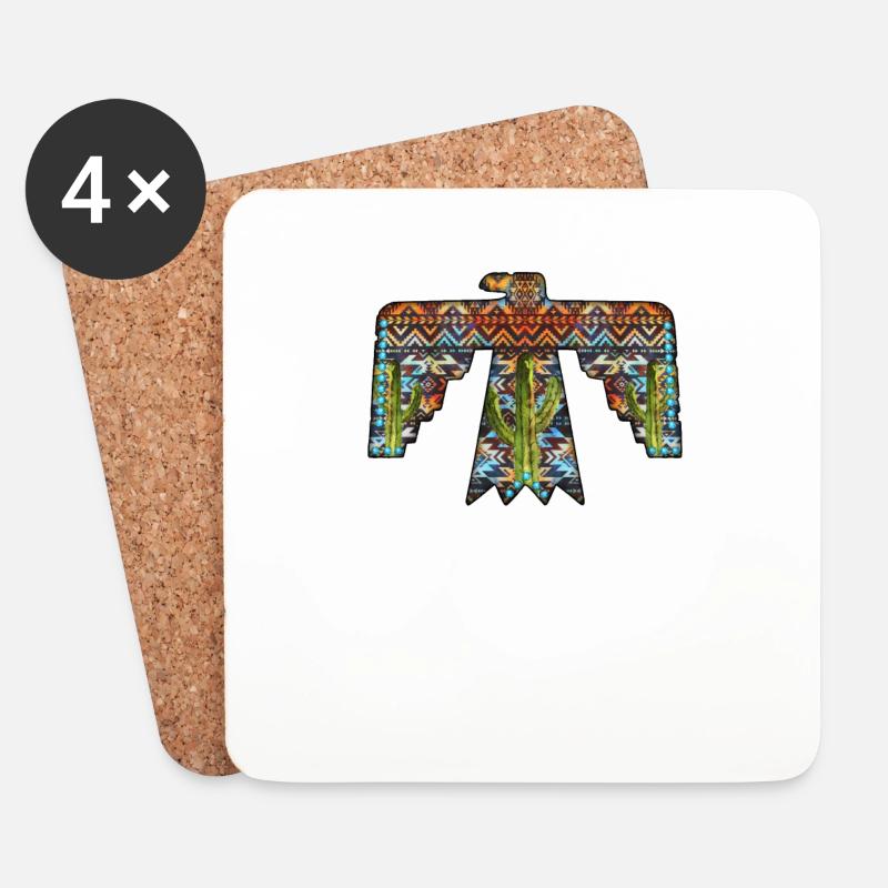 Aztekischer freier Vogel - Untersetzer (4er-Set) - Weiß