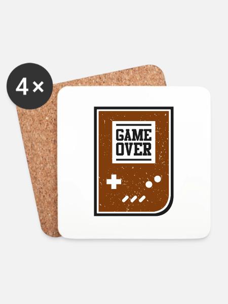 Spiel ist aus - Untersetzer (4er-Set) - Weiß