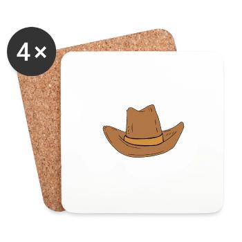 Cowboy hat - Coasters (set of 4) - white - Front
