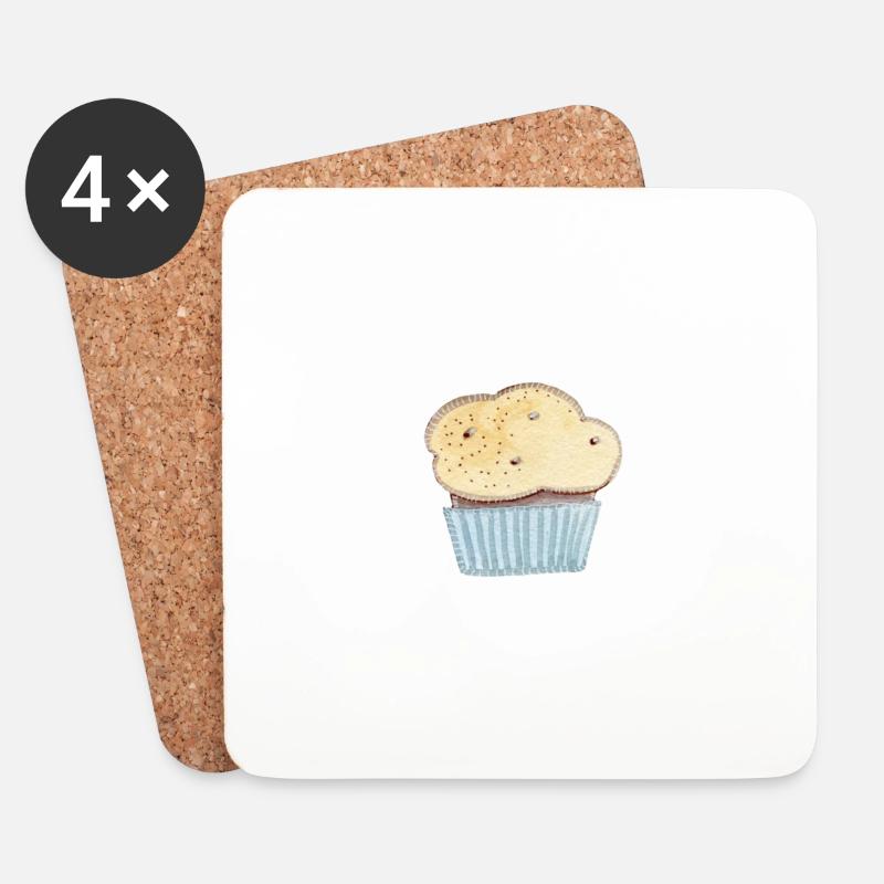 Cupcake - Coasters (set of 4) - white