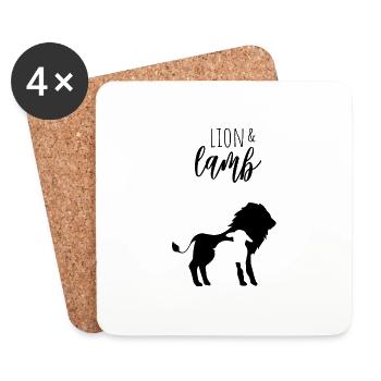 lion and the lamb - Coasters (set of 4) - white - Front