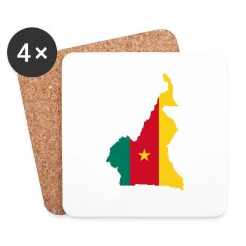 Cameroon map flag flag - Coasters (set of 4) - white - Front