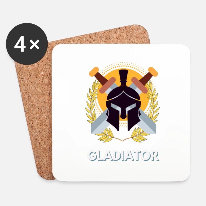 Gladiator, Gladiator, Spartaner - Untersetzer (4er-Set) - Weiß