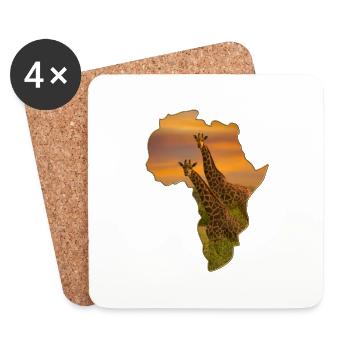 giraffe - Coasters (set of 4) - white - Front