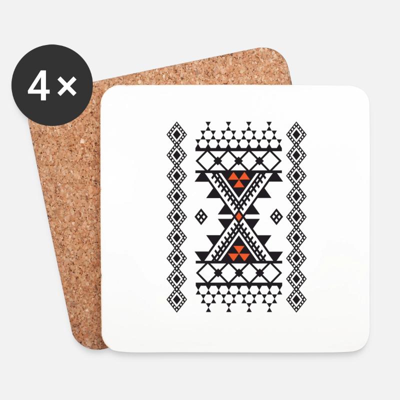 Kabyle carpet pattern - Coasters (set of 4) - white