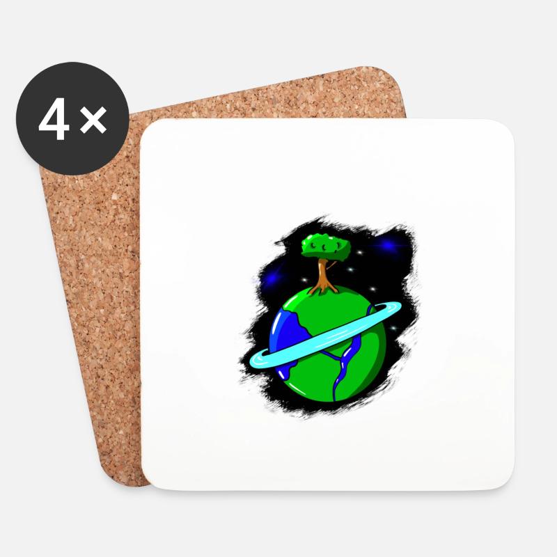 Planet Ökologie - Untersetzer (4er-Set) - Weiß