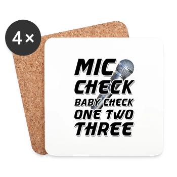 Mic Check Baby Check One Deux Trois - Dessous de verre (lot de 4) - blanc - Devant