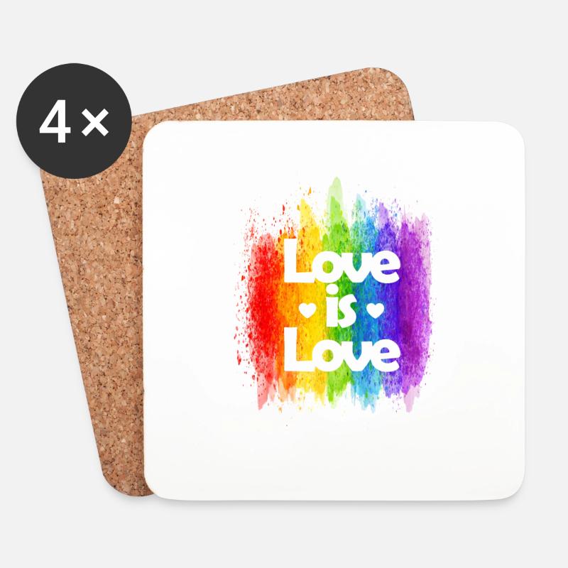 Love is Love - Untersetzer (4er-Set) - Weiß