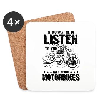 Moto moto - Dessous de verre (lot de 4) - blanc - Devant