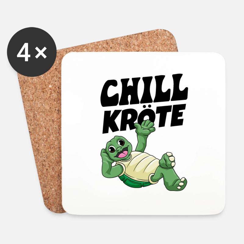 Chillkröte Schildkröte Rente Pensionierung - Untersetzer (4er-Set) - Weiß