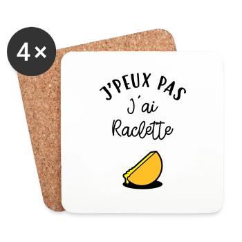 J'peux pas J'ai Raclette - Dessous de verre (lot de 4) - blanc - Devant