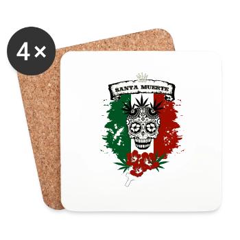 Santa Muerte - Dessous de verre (lot de 4) - blanc - Devant