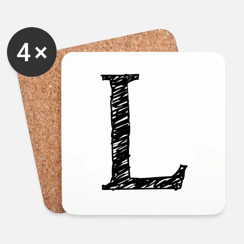 L - Untersetzer (4er-Set) - Weiß
