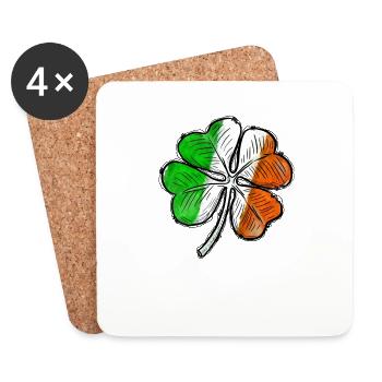 Irlande Shamrock - Dessous de verre (lot de 4) - blanc - Devant