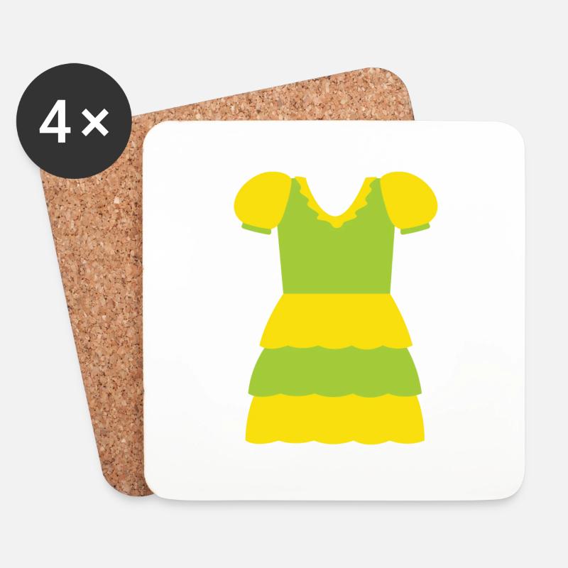 Kleid - Untersetzer (4er-Set) - Weiß