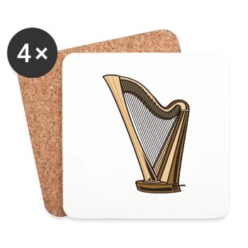 Harpe - Dessous de verre (lot de 4) - blanc - Devant
