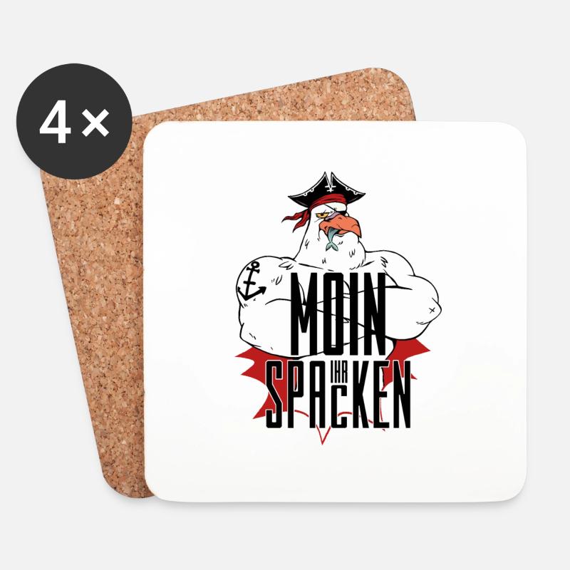 MOIN IHR SPACKEN - Untersetzer (4er-Set) - Weiß