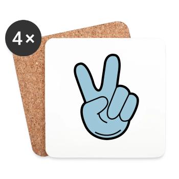 peace hand - Untersetzer (4er-Set) - Weiß - Vorne